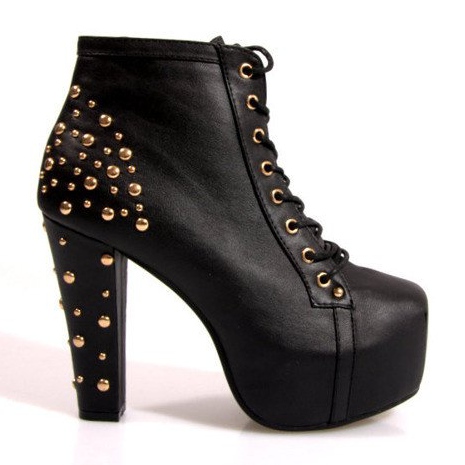 Čizme čvrste u petama K771 crne crno