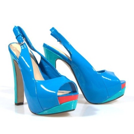 Sandale s crpkama na plavoj platformi A8030 plava