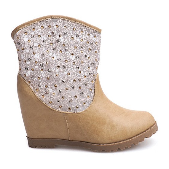 Ažurne gležnjače 7010 -16 Khaki kaki