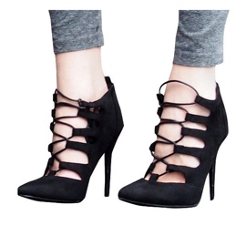 Sandale visoke čizme od antilopa 11033-1A Crna