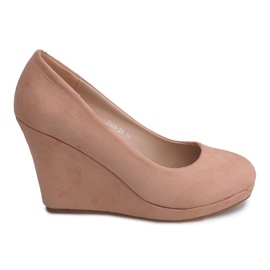 Suede Wedge Pumps 2054 Pink ružičasta