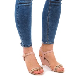 Sandale na klin 188-31 Pink ružičasta