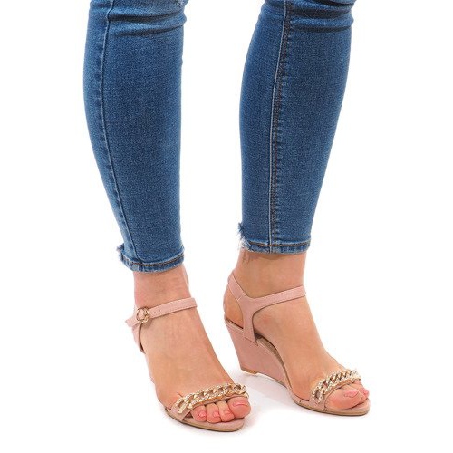 Sandale na klin 188-31 Pink ružičasta