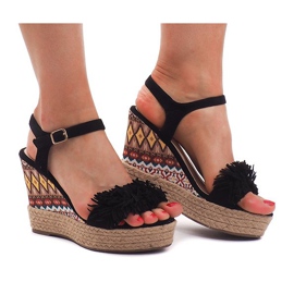 Sandale na klin Espadrilles FY8288 Crna