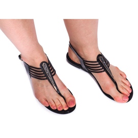 Meliski sandale s Cyrkoniami 001-356 crne crna