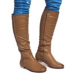 Visoke tople čizme TL12865-18 kaki raznobojna zelena