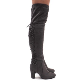 Čizme od antilopa na traci 15135-67 Siva