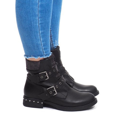 Tople čizme sa kopčom M170 Crna crno