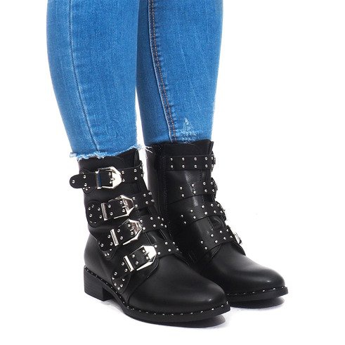 Tople čizme sa kopčom 6205-1 Crna crno