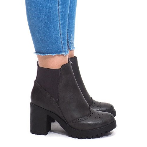 Tople čizme 35-611 Siva