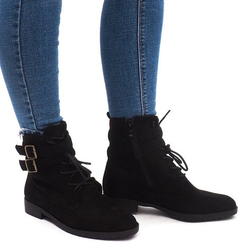 Tople čizme Jodhpur čizme H7187 crne crno