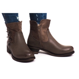 Tople čizme 4417 Khaki višebojan zelena