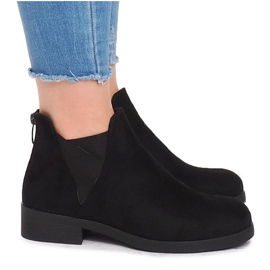 Čizme od antilopa s elastičnom trakom 8203Y Crna