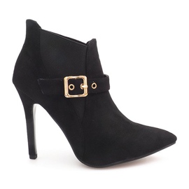 Čizme na antilop visokoj peti PK097 Crna