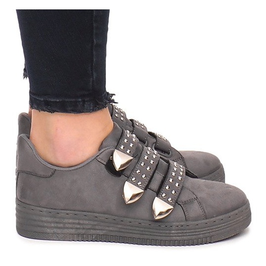 Tenisice s čičkom s šljokicama AB-3 Siva