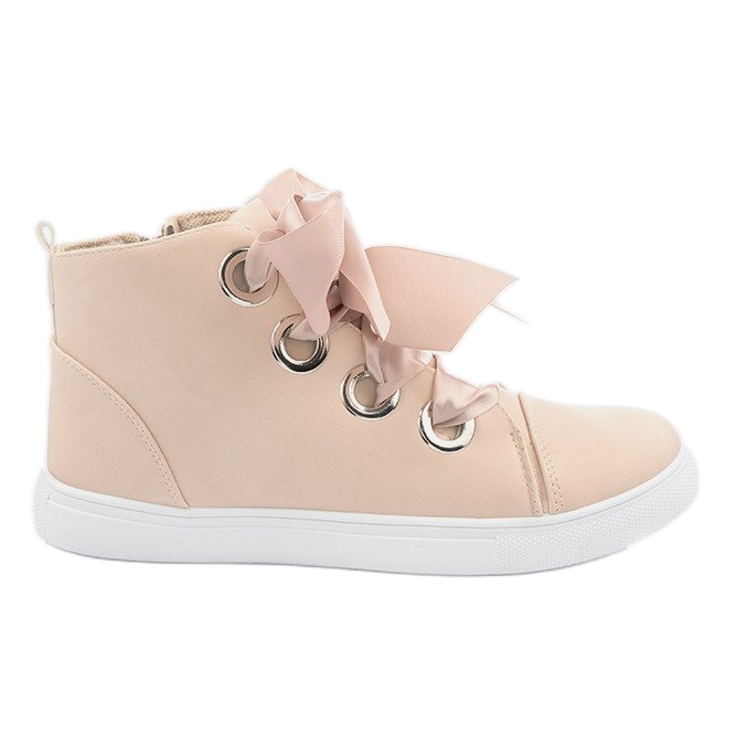 Čizme i mašnice od antilopa TL0147 Bež