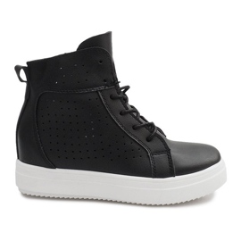 Ažurne tenisice na klin NB53P crne crna