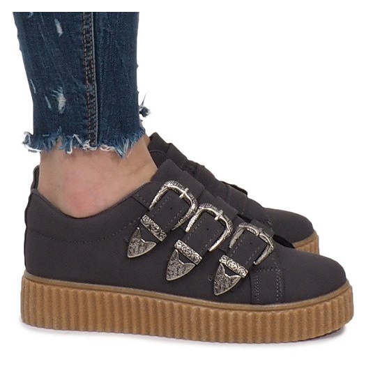 Sive tenisice na platformi Creepersy Candice siva