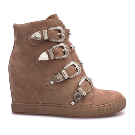 Ružičaste tenisice od antilopa s Mayinim kopčama smeđa ružičasta