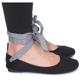 Crne balerine s mašnom iz Akra crno