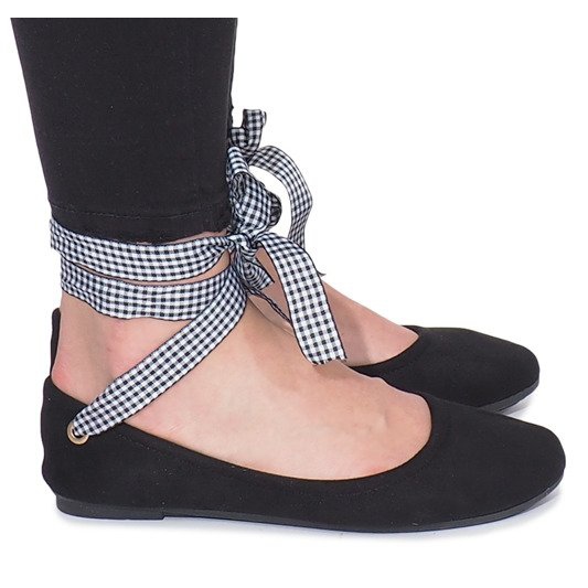 Crne balerine s mašnom iz Akra crno