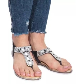 Crne ravne sandale s Larissa dijamantima crna