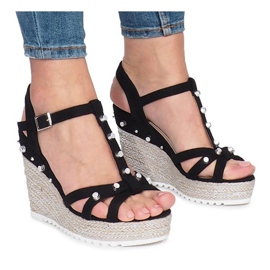 Crne sandale na klin iz Chillin espadrila crna