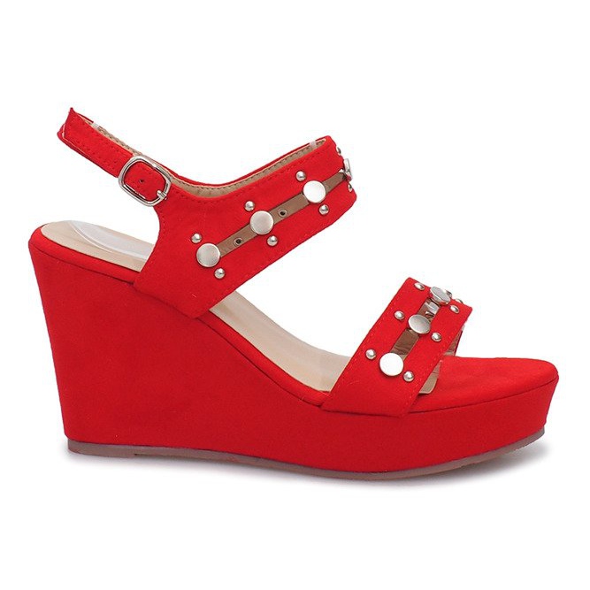 Sandale s crvenim klinom Give it Up crvena