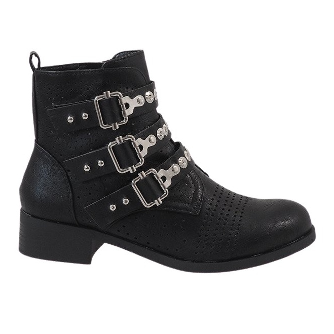 Crne čizme sa kopčama 7168-PA crno