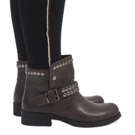 Marquiiz Sivo ukrašene čizme HUQ-008 siva