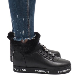 Crne čizme s podstavom od krzna GF-ZM106 crna