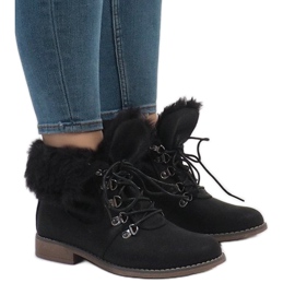 Crne, izolirane krznene čizme B9816-KB crna