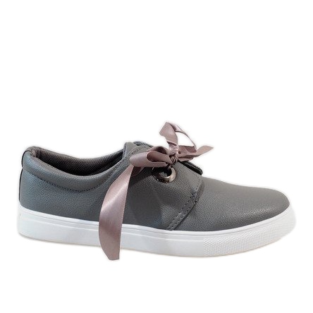 Sive tenisice s mašnom 3057-3 siva