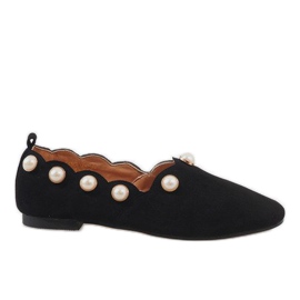 Crne balerinke s biserima 588C-12A crno