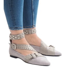 Sive klizne cipele s klinovima B12-8 ružičasta