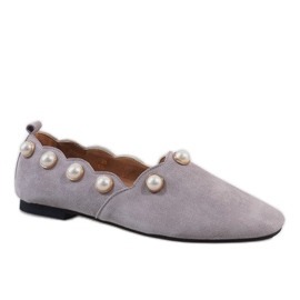 Crne balerinke s biserima 588C-12A siva