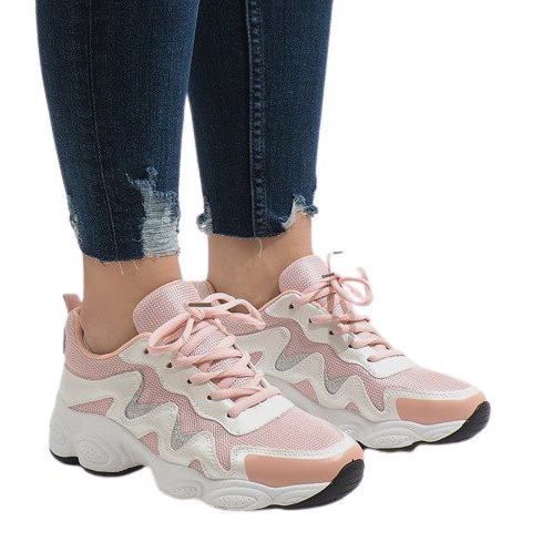 Modne ružičaste sportske cipele KB-153 ružičasta