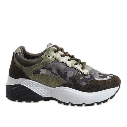 Modne zelene sportske cipele, camo LT013 zelena