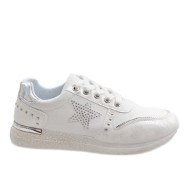 Sive sportske tenisice sa zvjezdicom XSM101-19 bijela