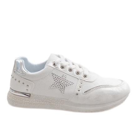 Sive sportske tenisice sa zvjezdicom XSM101-19 bijela