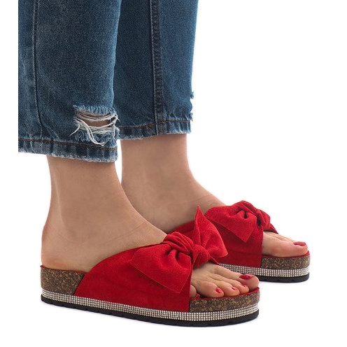 Crvene papuče s mašnom N-33 crvena