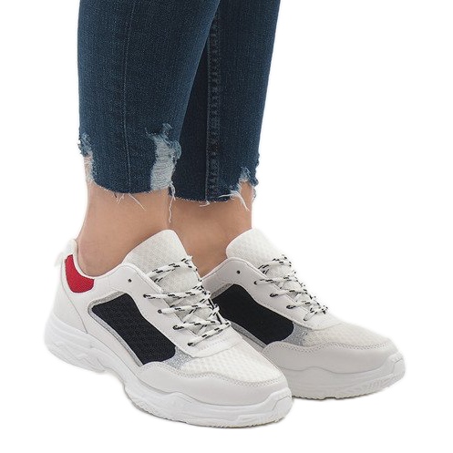 Modne šarene sportske cipele YM-31 Black bijela crno crvena