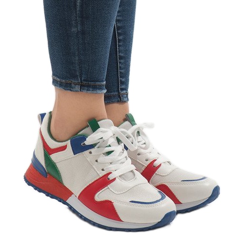 2018-7 Crvene raznobojne trendi sportske cipele crvena siva raznobojna