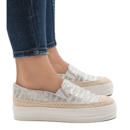 Bijele espadrile tenisica na platformi GH001 bijela