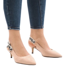 Ružičaste pumpe na peti HD-33 ružičasta