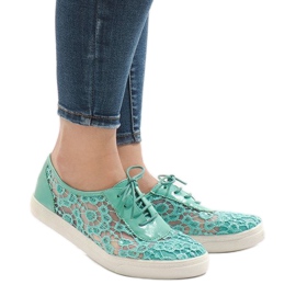 HC235 tenisice od zelene čipke višebojan zelena