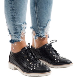 Crne ažurne cipele s G-106-2 vijcima crno