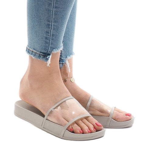 Sive prozirne papuče 815 siva