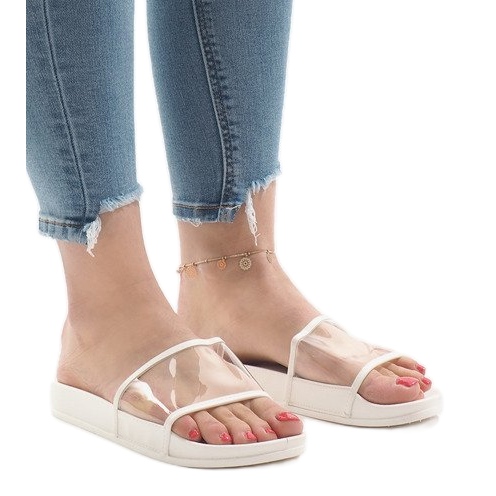 Bijele prozirne papuče 815 bijela