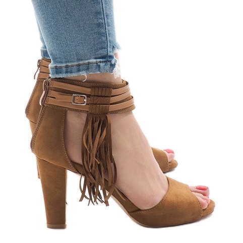 Camel sandale na boho post 1275-GL smeđa